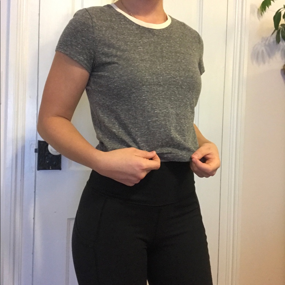 Forever 21 Ringer Cropped Tee
